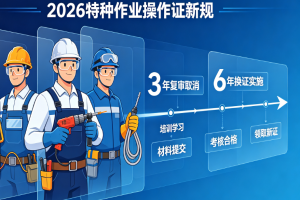 电工、焊工等特种作业操作证不再3年复审!2026新规落地，6年换证怎么操作?